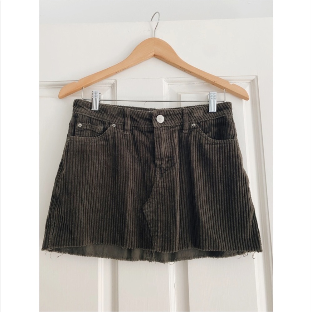 Urban Outfitters BDG Gray Corduroy Mini Skirt